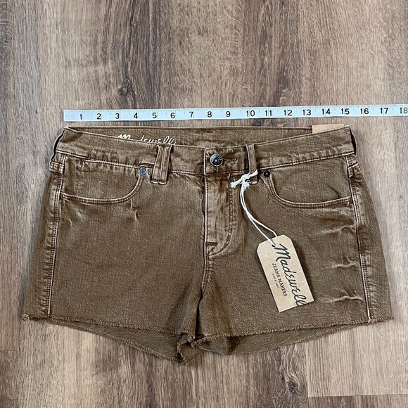 NWT Madewell Burnt Sienna Cut-Off Denim Jean Shorts Sz 27 - Picture 3 of 11